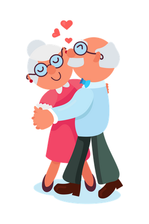 Elder couple celebrating love  Illustration