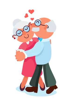 Elder couple celebrating love  Illustration