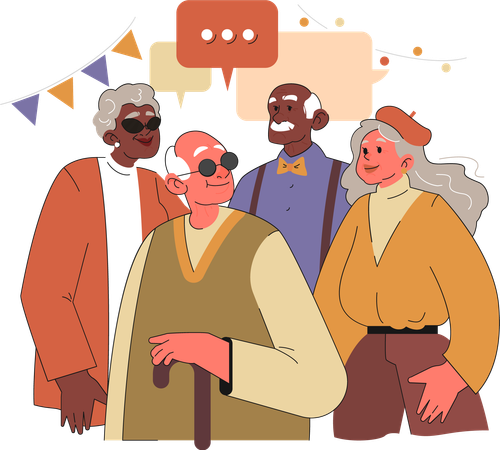 Elder people community  Illustration