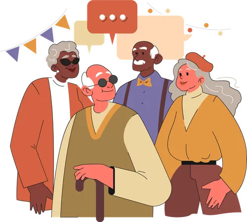 Elder people community  Illustration