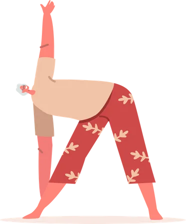 Elder woman doing yoga  Illustration
