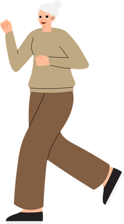 Elder woman is doing jogging  Illustration