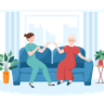 elderly care home illustrations