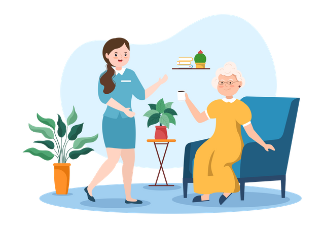 Elderly care Service Illustration