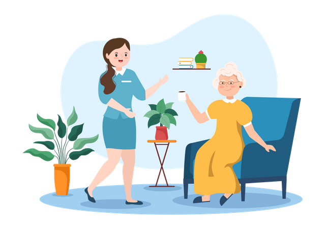 Elderly care Service  Illustration