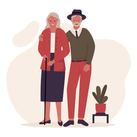 Elderly couple Illustration