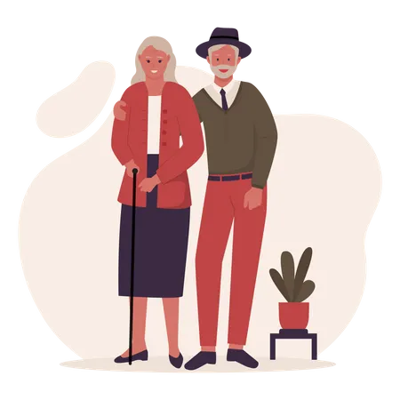 Elderly couple Illustration