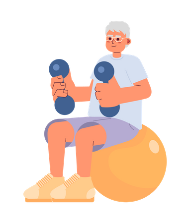 Elderly exercise at home  Illustration