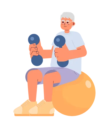 Elderly exercise at home  Illustration