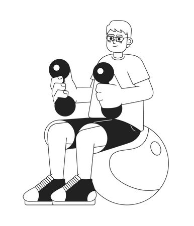 Elderly exercise at home  Illustration