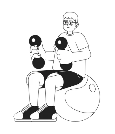 Elderly exercise at home  Illustration