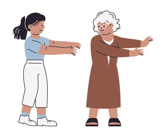 Elderly Exercise  Illustration