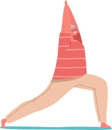 Elderly Female doing yoga  Illustration