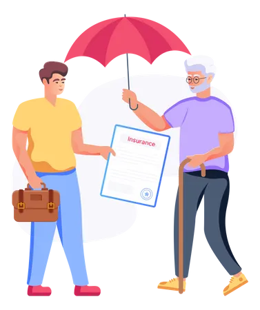 Elderly Insurance Illustration