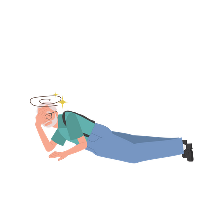 Elderly man got Fainting  Illustration