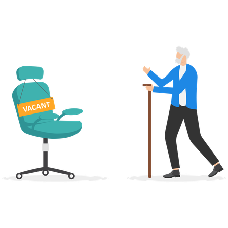 Elderly man moving to new vacancy  Illustration