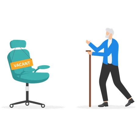 Elderly man moving to new vacancy  Illustration