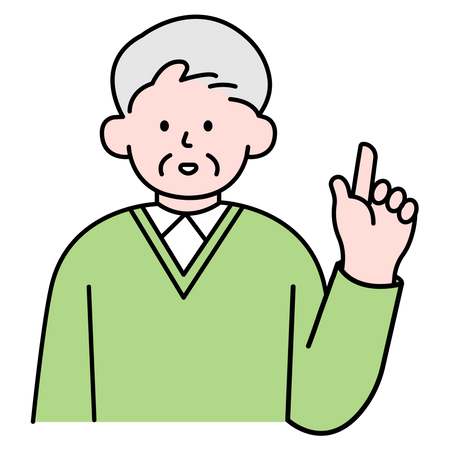 Elderly Man Pointing Finger  일러스트레이션