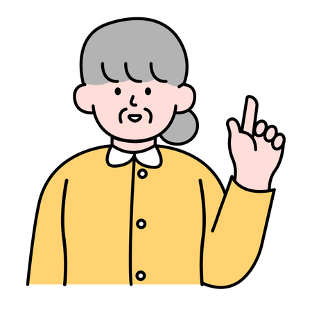 Elderly Man Pointing Finger  Illustration