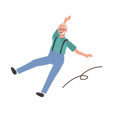 Elderly man Stumbling  Illustration