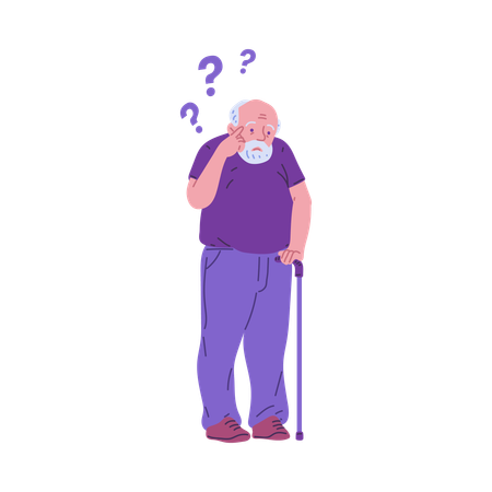 Elderly man with Alzheimer's  Illustration