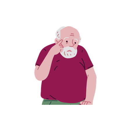 Elderly man with Alzheimer's disease  Illustration