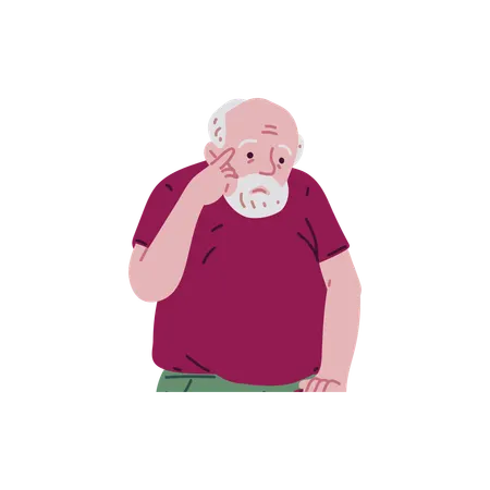 Elderly man with Alzheimer's disease  Illustration