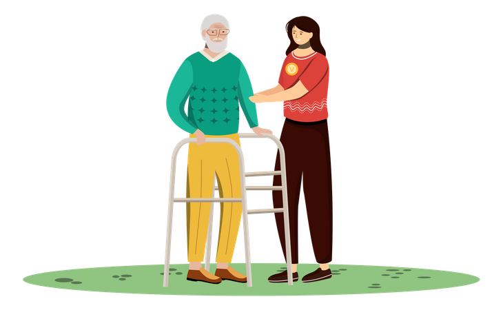 Elderly nursing  Illustration