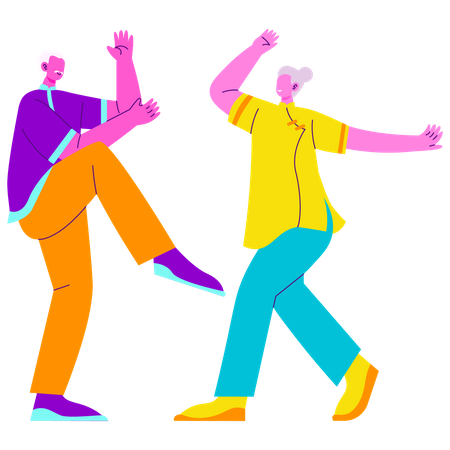 Elderly People doing exercise  Illustration