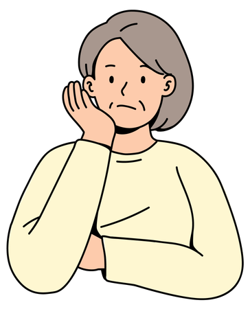 Elderly Woman Bored  Illustration