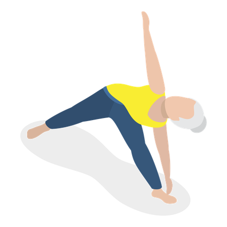 Elderly woman doing morning exercise  Illustration
