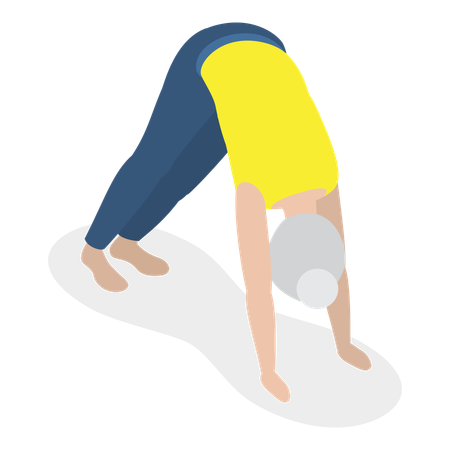 Elderly woman doing morning workout  Illustration