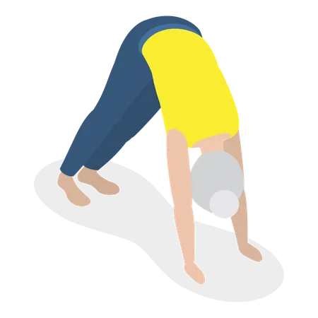 Elderly woman doing morning workout  Illustration