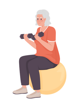 Elderly woman exercising  Illustration