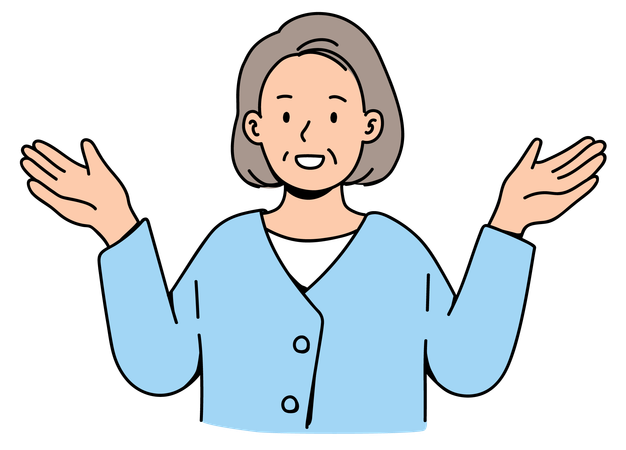 Elderly Woman Explaining  Illustration