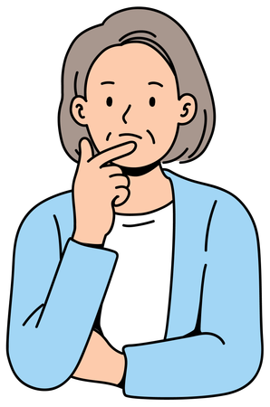 Elderly Woman Wondering  Illustration