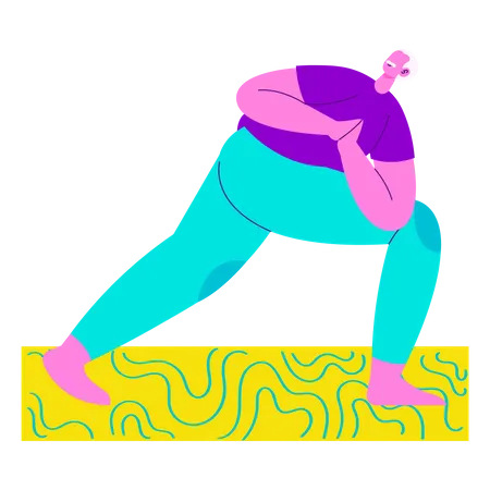 Elderly Yoga Pose  Illustration