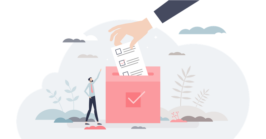 Elección y votación con elección ciudadana en referéndum  Ilustración
