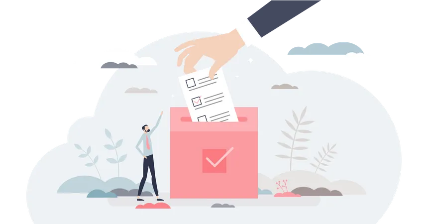 Elección y votación con elección ciudadana en referéndum  Ilustración