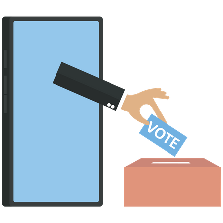 Élection d'homme d'affaires par vote en ligne  Illustration
