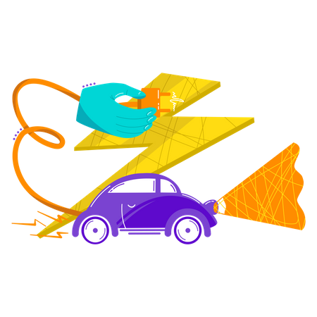 Electric Car Illustration