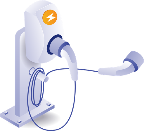 Electric car battery charging technology  Illustration