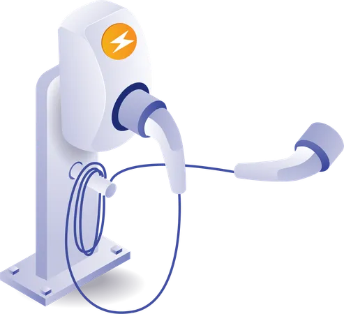 Electric car battery charging technology  Illustration