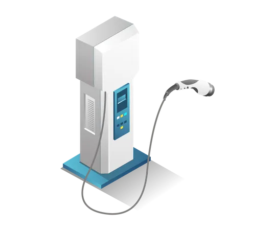 Electric car charging machine Illustration