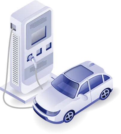 Electric car charging machine  Illustration