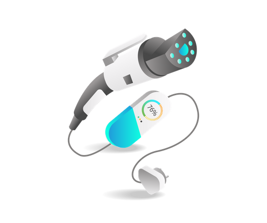 Electric car charging machine  Illustration