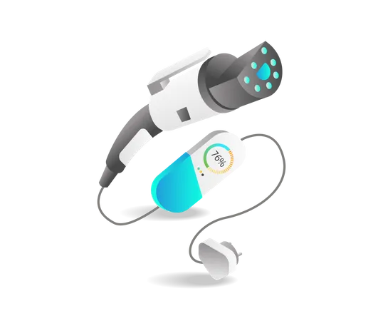 Electric car charging machine  Illustration