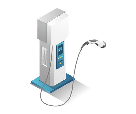 Electric car charging machine  Illustration