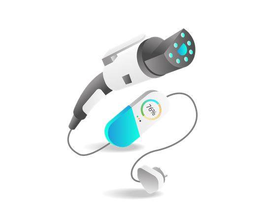 Electric car charging machine  Illustration