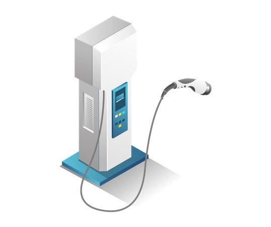 Electric car charging machine  Illustration